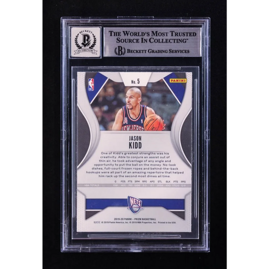 Graded Jason Kidd basketball card in protective slab from Authentic Jason Kidd Signed Basketball Card BGS Graded HOF Legend