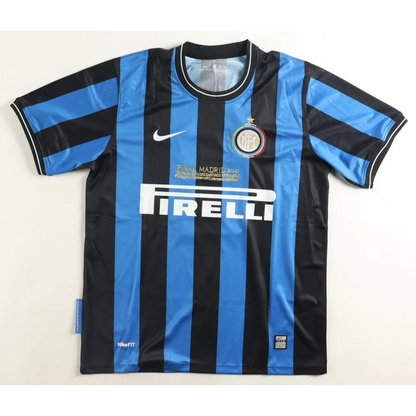 Inter Milan black and blue striped jersey signed by Javier Zanetti with Beckett COA