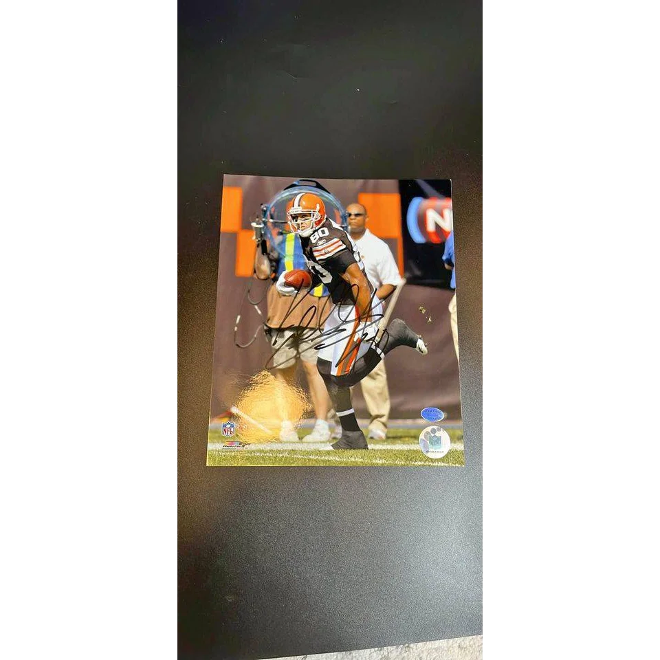 Autographed Kellen Winslow photo card with certificate featuring Cleveland Browns football player