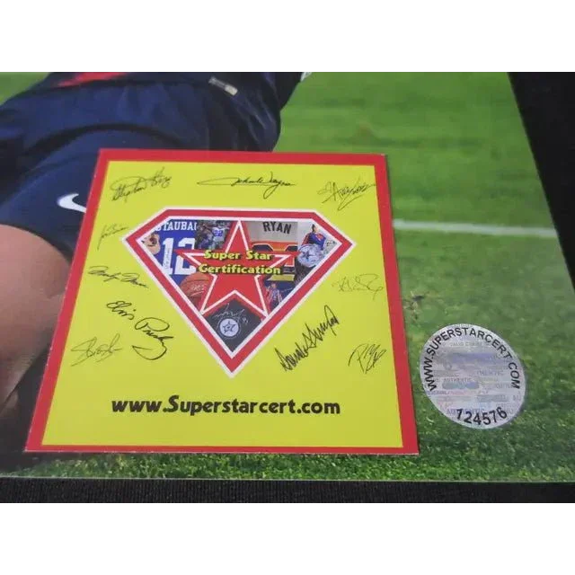 Yellow certificate with diamond logo, signatures, holographic sticker for Kylian Mbappe signed 8x10 photo