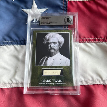 Beckett authenticated Mark Twain limited edition card in acrylic case