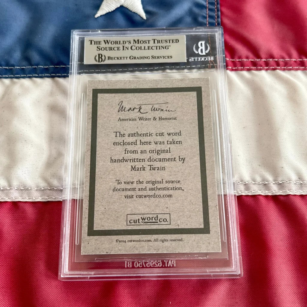 Authentic Mark Twain autographed graded Twain words in the first ever collection