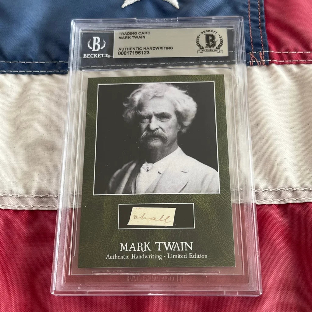 Beckett-graded Mark Twain trading card with authentic Twain words and handwriting