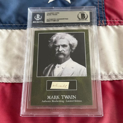 Beckett-graded Mark Twain trading card with authentic Twain words and handwriting