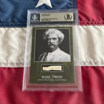 Graded Mark Twain trading card with authentic handwriting from the Twain Words collection