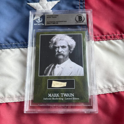 Becketts authentic Mark Twain limited edition framed handwriting card