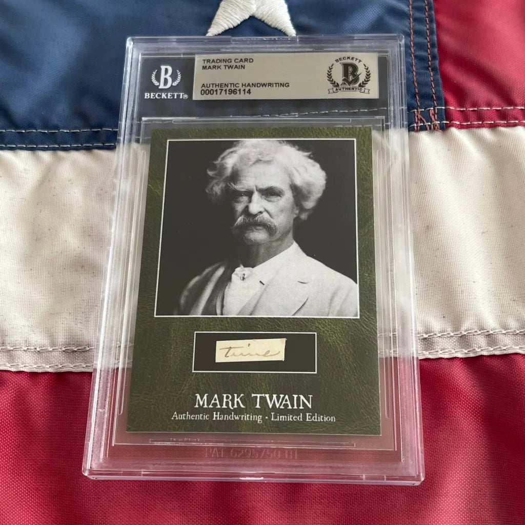 Beckett-graded Mark Twain authentic handwriting trading card from the Twain Words collection