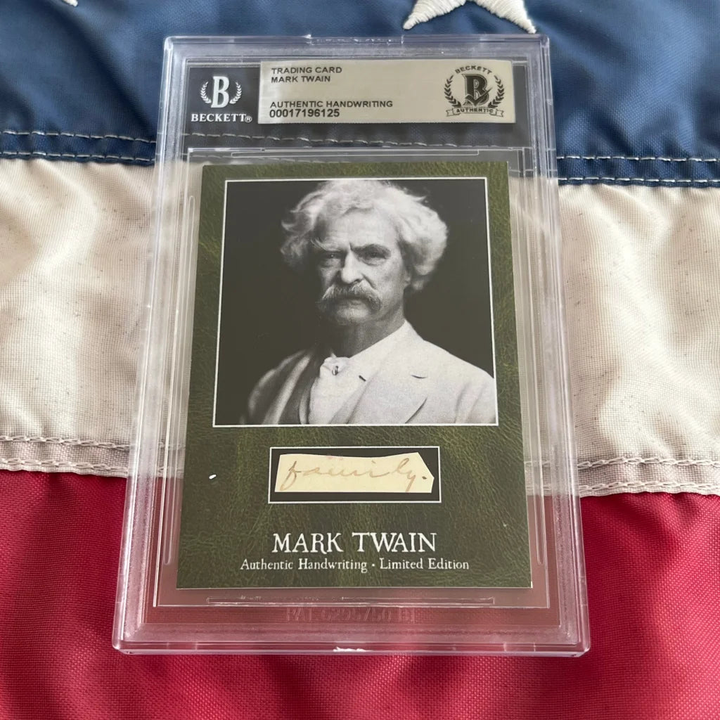 Authentic Mark Twain handwriting trading card from the Twain Words First Ever Graded Collection