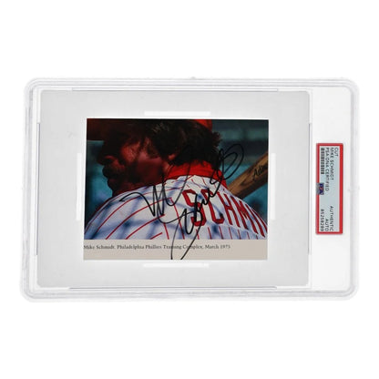 Authentic Mike Schmidt signed photo PSA certified HOF legend in protective slab