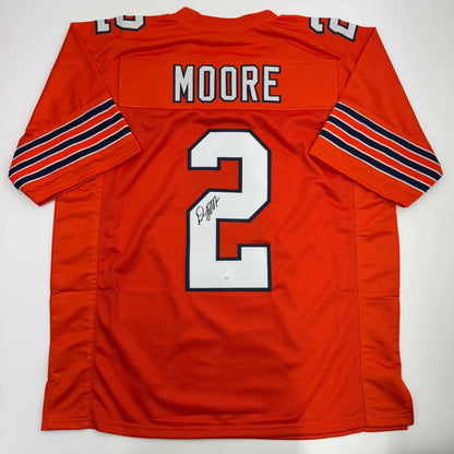 Orange Custom Jersey with MOORE 2 and signature for Professional Sports League fans