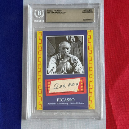 Pablo Picasso Authenticated Handwriting Card