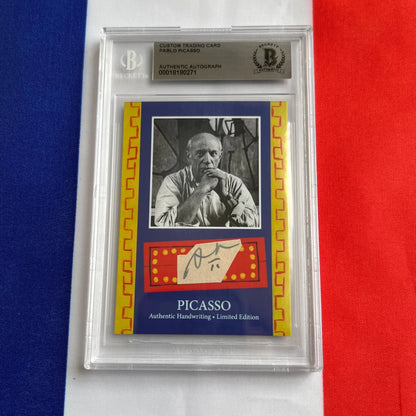 Authentic Pablo Picasso handwriting trading cards in protective slab