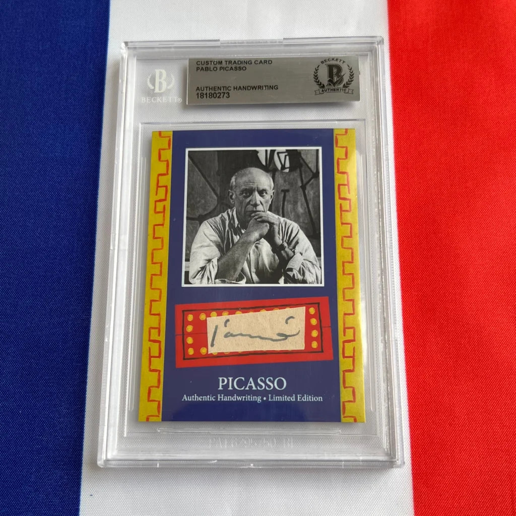 Authentic Pablo Picasso handwriting trading card, Beckett authenticated
