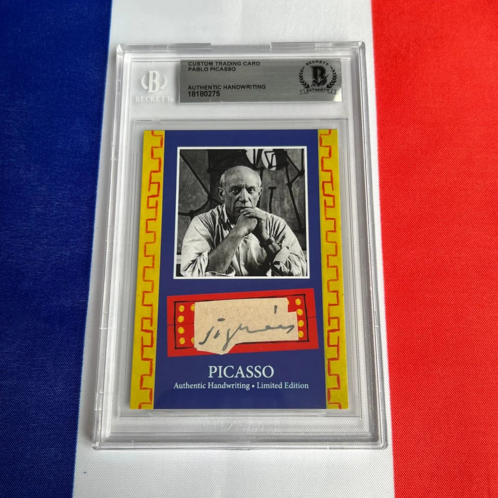 Encapsulated Pablo Picasso trading card with authentic handwriting from the collection
