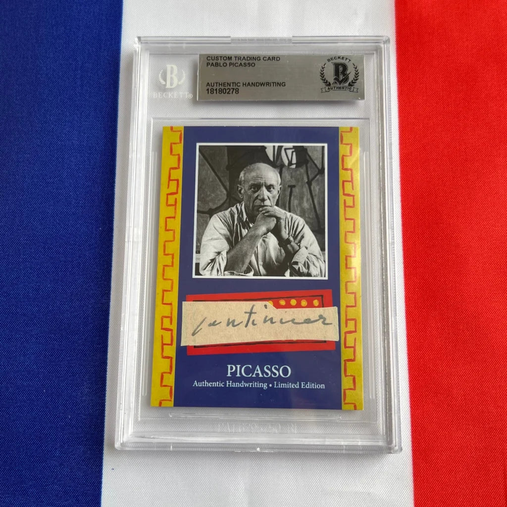 Authentic Pablo Picasso handwriting trading card with Beckett authentication