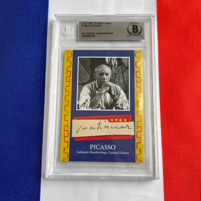 Authentic Pablo Picasso handwriting trading card with Beckett authentication