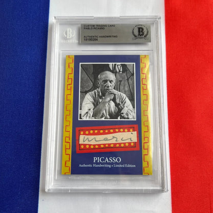 Authentic Pablo Picasso handwriting trading card in slab