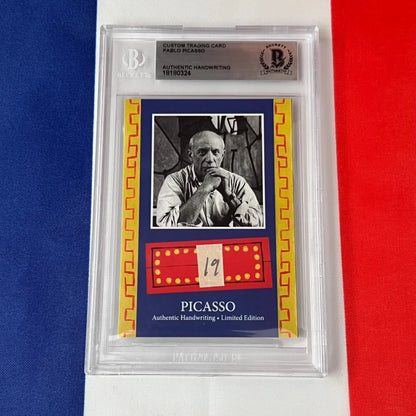 Authentic Pablo Picasso handwriting trading card with Beckett authentication
