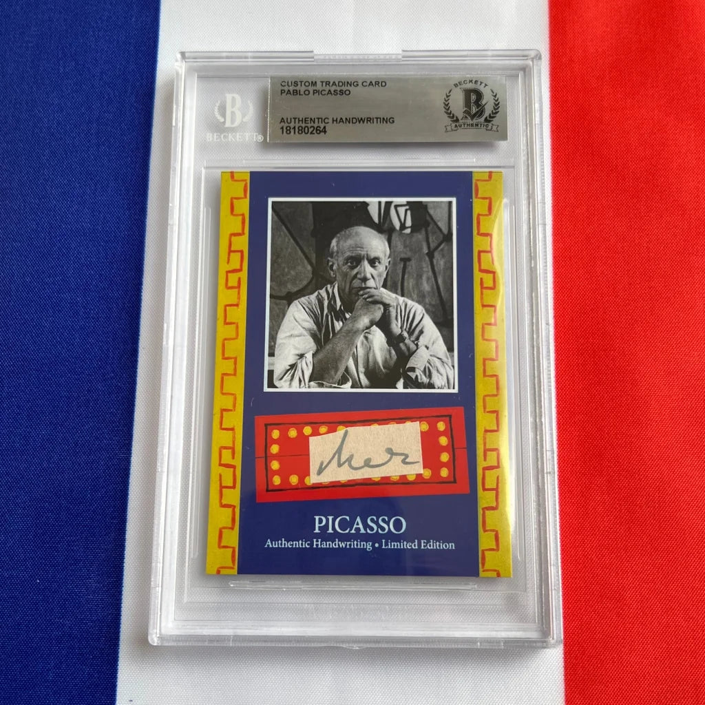 Authentic Pablo Picasso handwriting trading cards in slab