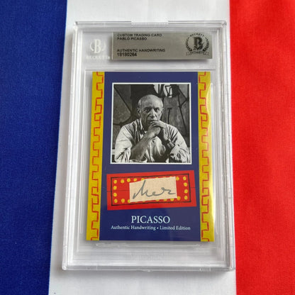 Authentic Pablo Picasso handwriting trading cards in slab