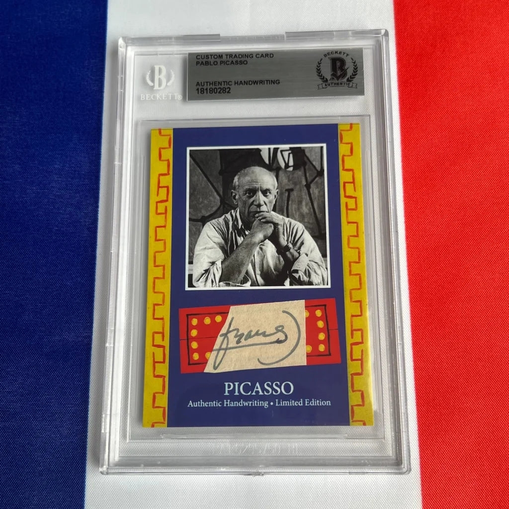 Graded Pablo Picasso trading card with authentic handwriting from the collection
