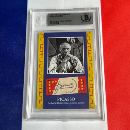 Graded Pablo Picasso trading card with authentic handwriting from the collection