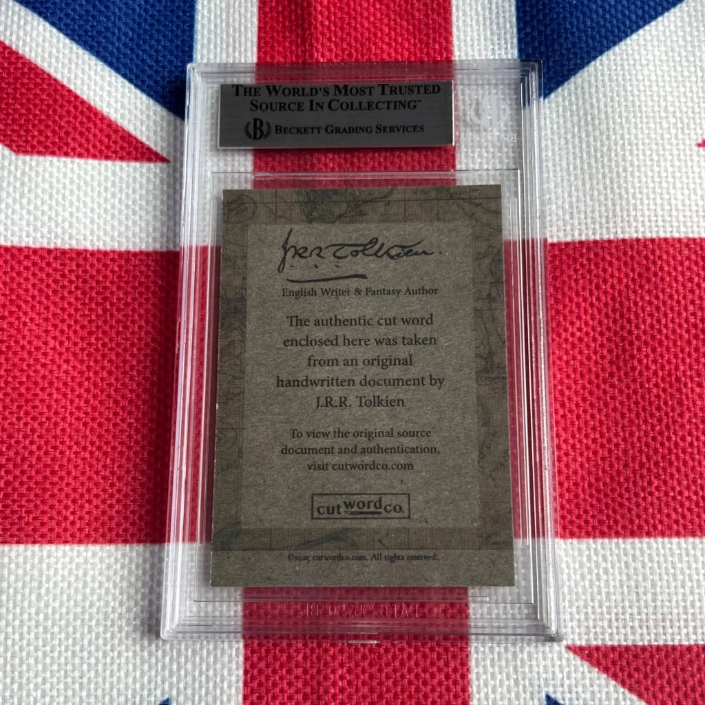 Authentic piece of Tolkiens handwriting in clear acrylic plaque