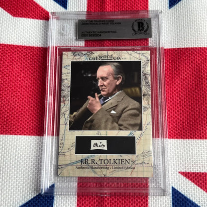 Authentic piece of J.R.R. Tolkiens handwriting, encapsulated word collectible