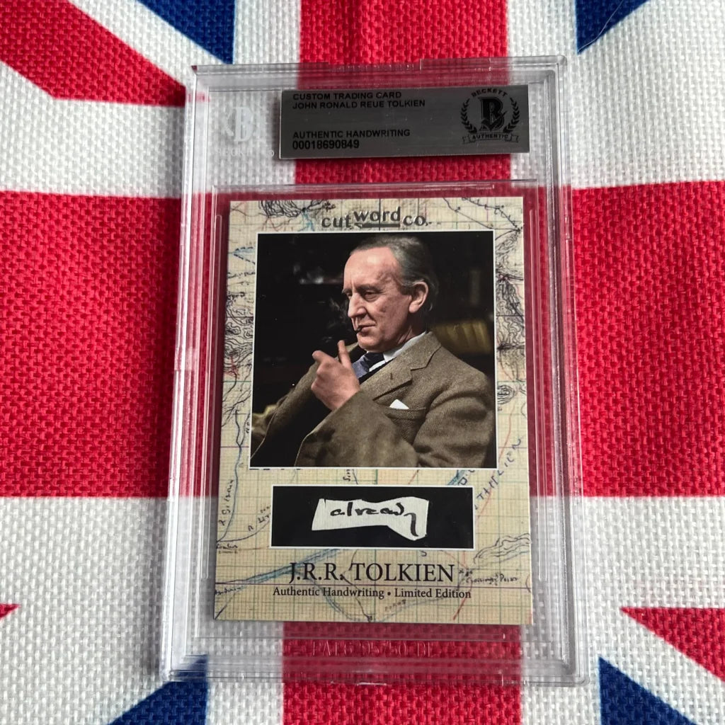 Authentic piece of J.R.R. Tolkien handwriting in encapsulated word collectible