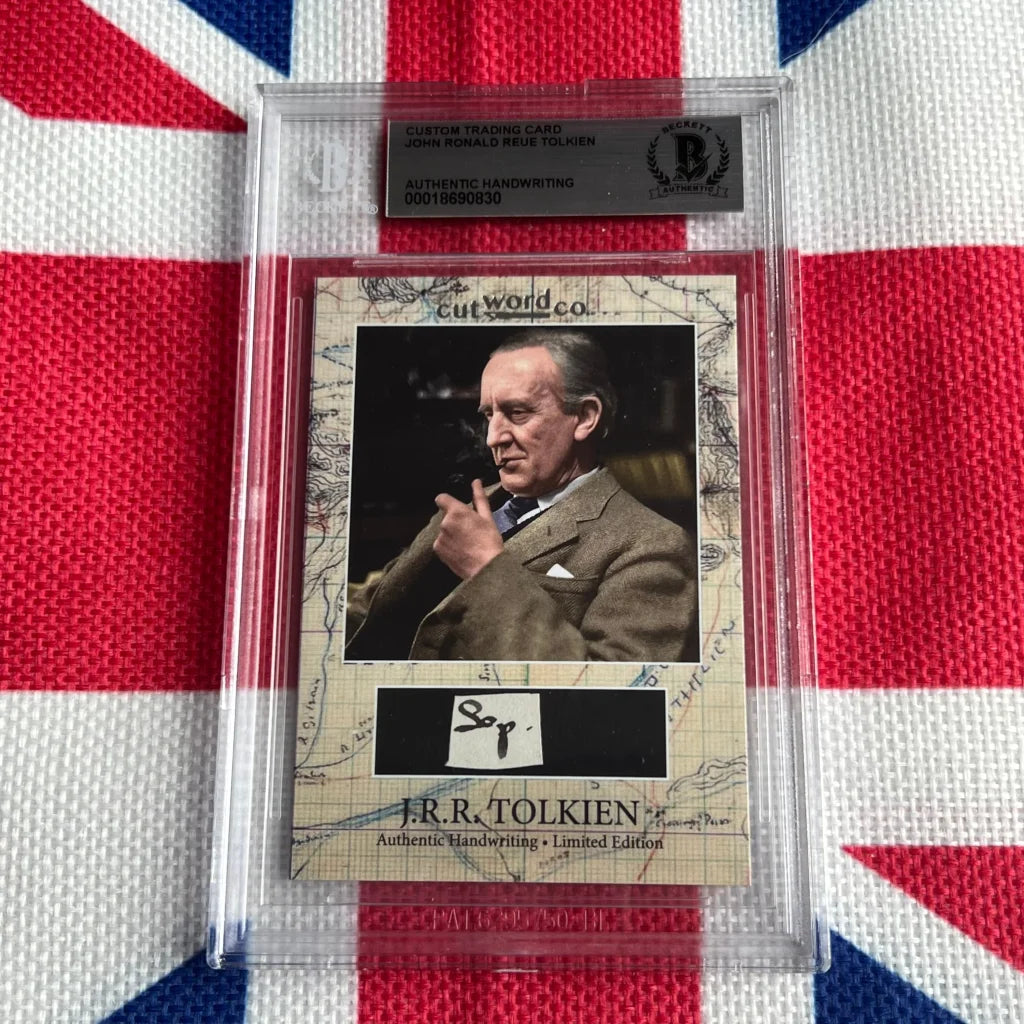 Authentic piece of J.R.R. Tolkien handwriting, encapsulated word collectible