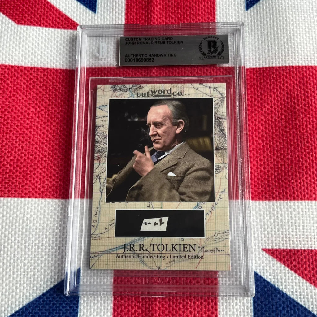 Authentic piece of J.R.R. Tolkien handwriting in encapsulated word collectible