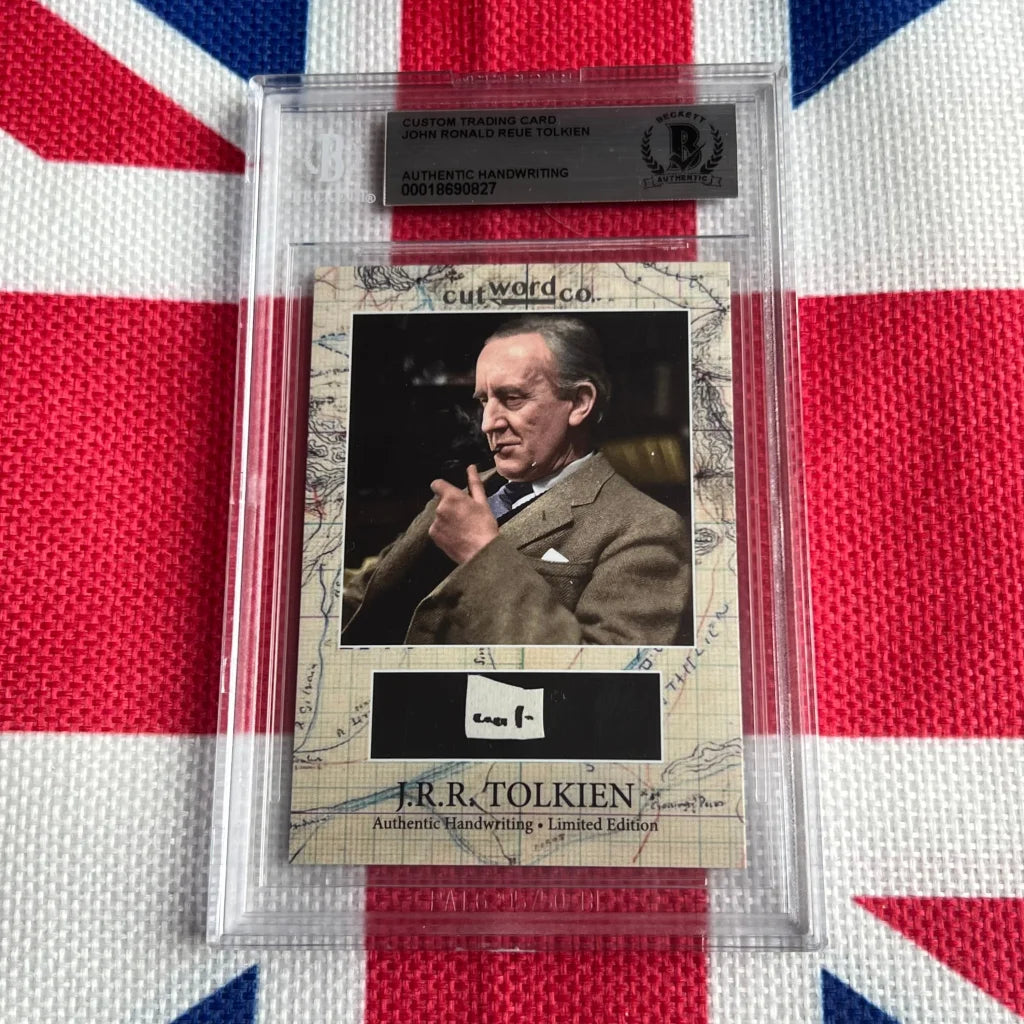 Authentic piece of J.R.R. Tolkien handwriting in encapsulated word collectible