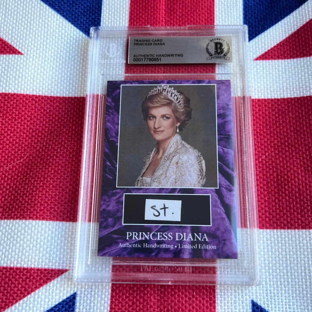 Limited edition Princess Diana handwritten letter trading card in case