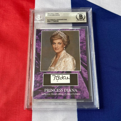 Graded trading card of Princess Diana with authentic handwritten letter piece