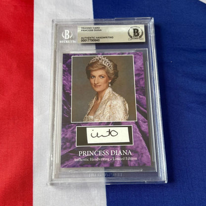 Authentic Princess Diana handwritten letter piece trading card, graded and encapsulated