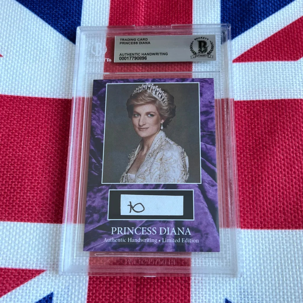Authentic Princess Diana handwritten letter trading card in protective case