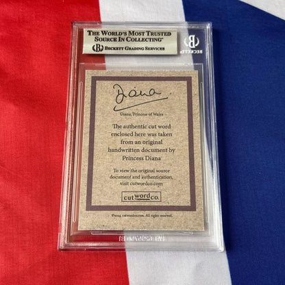 Graded authentic Princess Diana handwritten letter piece for trading cards