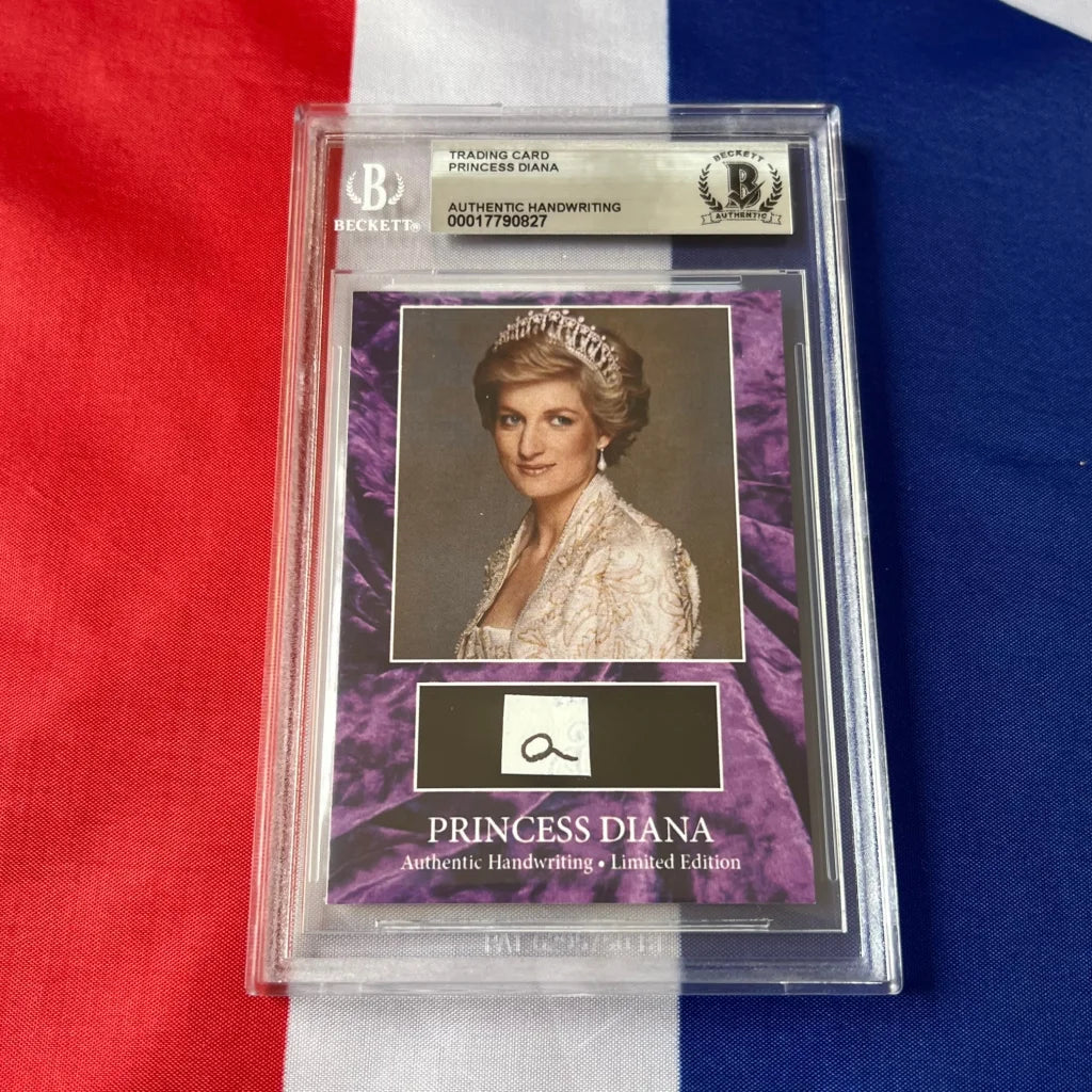 Graded trading card of Princess Diana with authentic handwritten letter piece