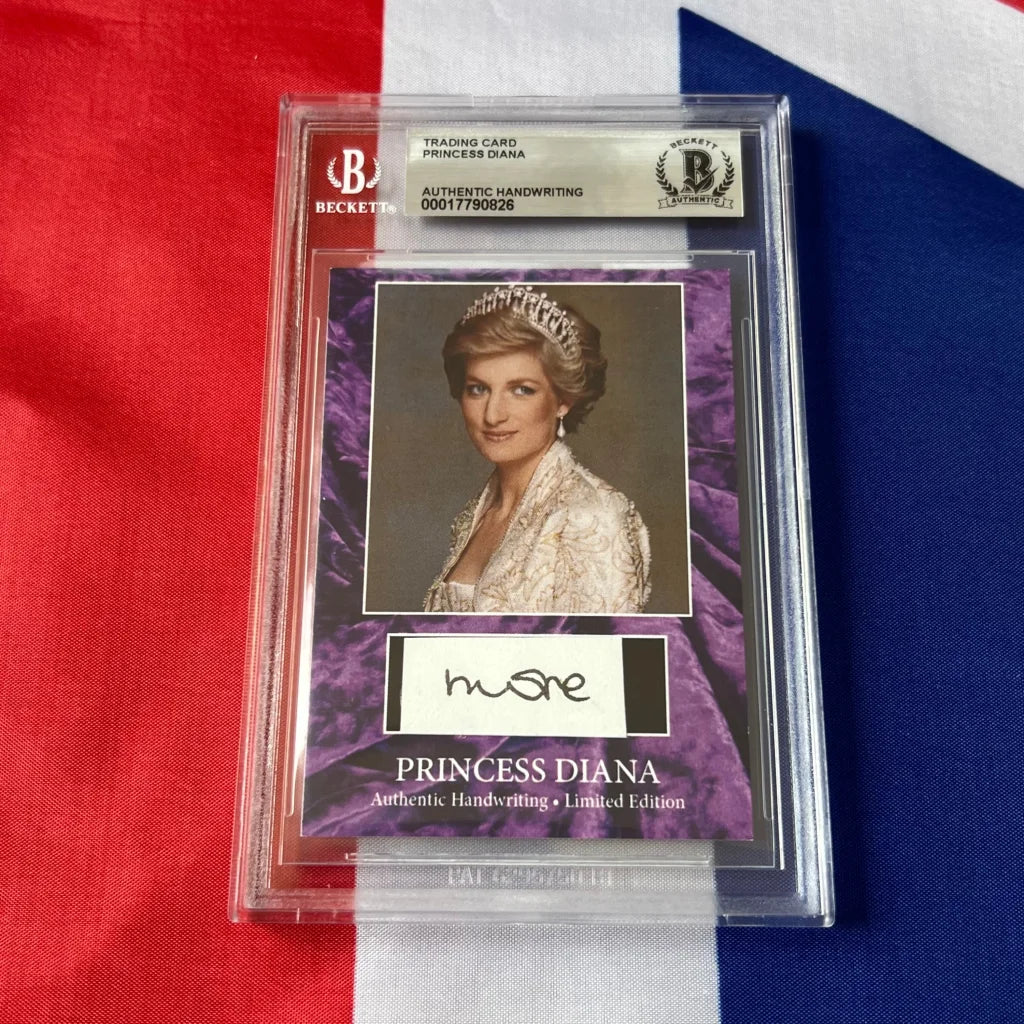 Beckett-graded Princess Diana trading card with authentic handwritten letter piece