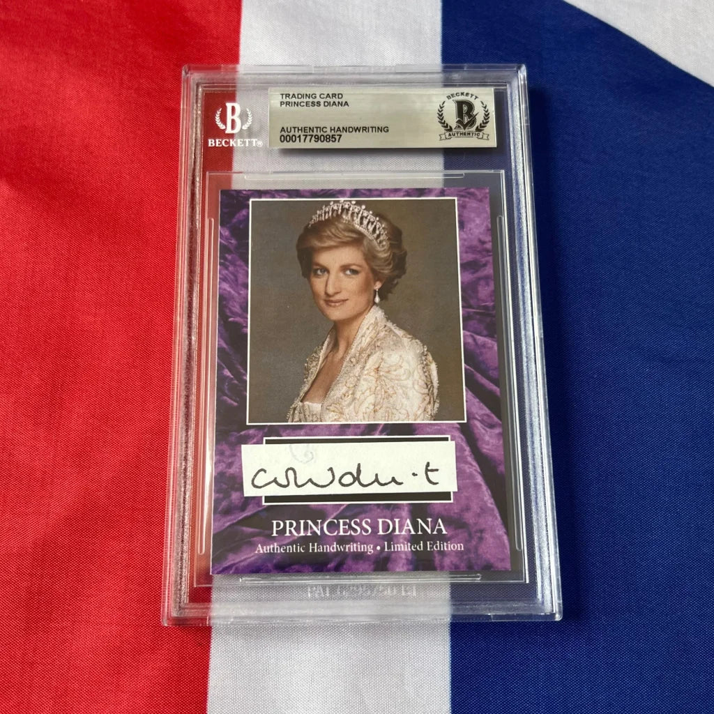 Beckett-graded Princess Diana trading card with authentic handwritten letter piece