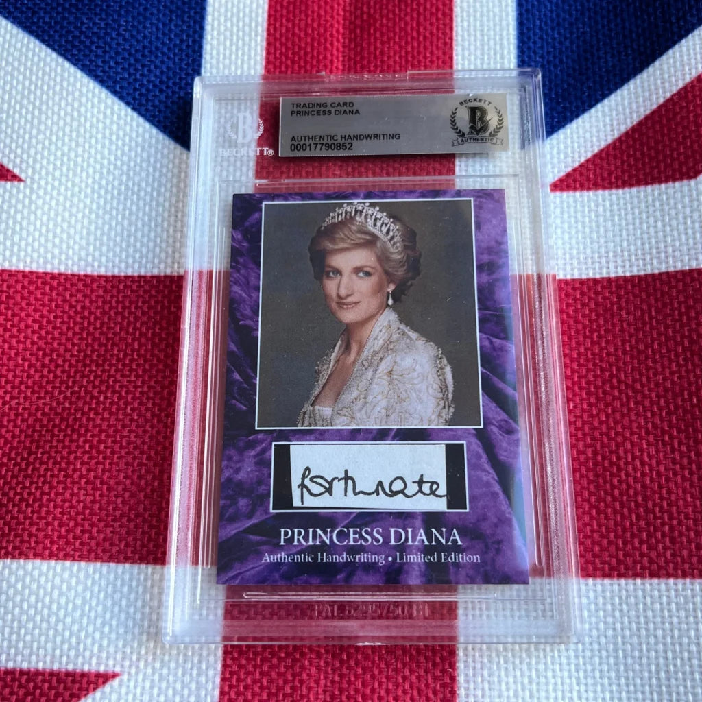 Princess Diana handwritten letter authentic trading card in acrylic case