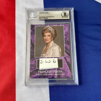Graded trading card featuring Princess Diana’s authentic handwritten letter piece