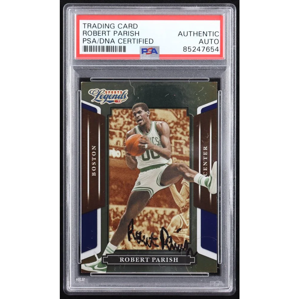Autographed Robert Parish trading card certified by PSA in the Authentic Robert Parish Signed Basketball Card HOF