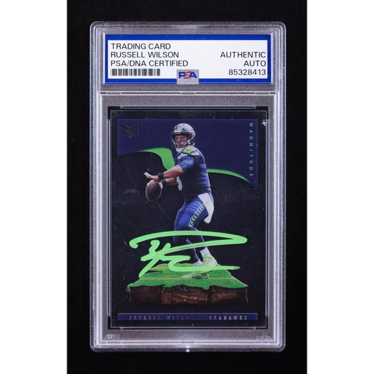 Russell Wilson signed graded football trading card with authentic autograph for collectors
