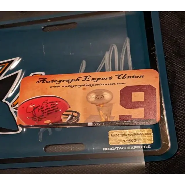 Authentic San Jose Sharks team novelty plate with Luis Severino auto autograph label