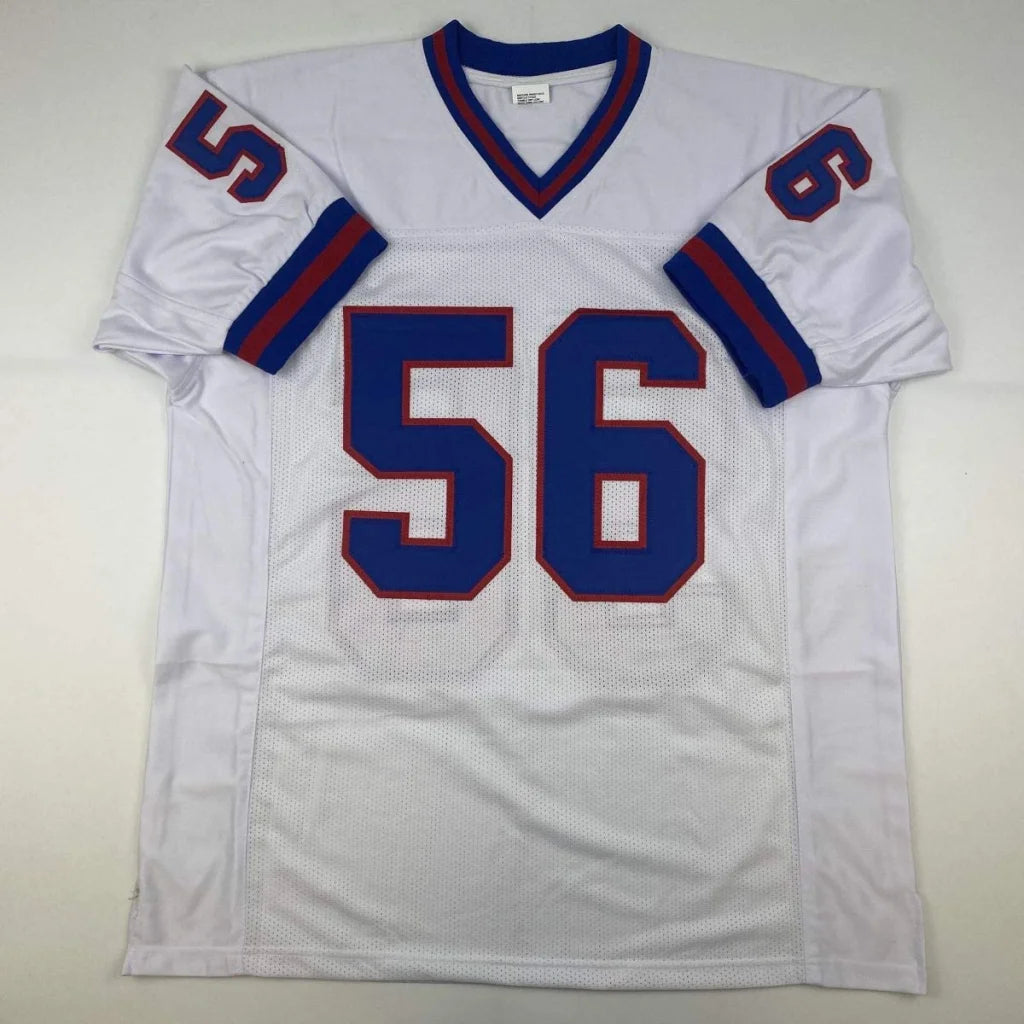 White and blue custom jersey with number 56 from Authentic TAYLOR signed sports collectible