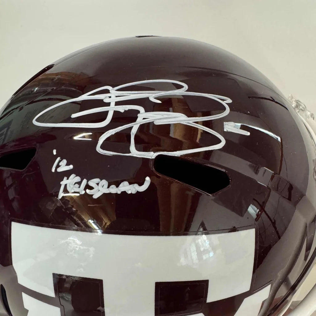 Texas A&M Aggies maroon football helmet detail