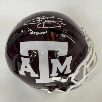 Signed Texas A&M Aggies maroon football helmet with signatures