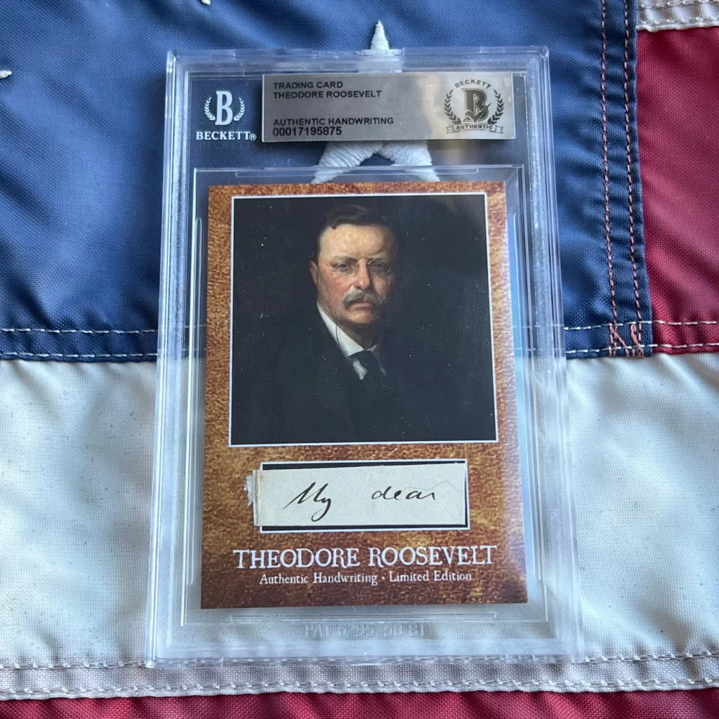 Authentic Theodore Roosevelt gold foil trading card from Roosevelt Words Collection