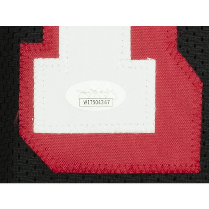 Tim Hardaway signed black basketball jersey with red and white patch and JSA COA